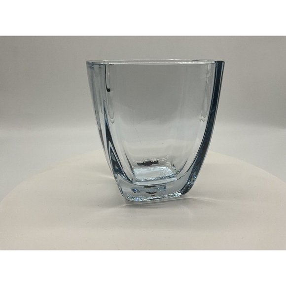 Vtg Strombergshyttan Swedish Art Glass Crystal Vase Blue Hue Artist Signed MCM - Picture 13 of 16